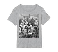 Jesus Healing The Sick Gustave Dore Religious Biblical Art T-Shirt, Women's Plus, Heather Grey, 6X