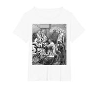Jesus Healing The Sick Gustave Dore Religious Biblical Art T-Shirt, Women's Plus, White, 2X