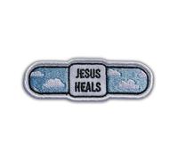 Jesus Heals Embroidered Patch Christian Bible Verse Embroidery Patches Religious Faith God Worship Prayers Iron On Sew On Patches for Clothes Backpacks Trucker Hats Gifts for Women Men 3x1 Inches