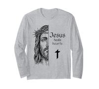 Jesus Heals Hearts Christian Faith Healing Hope Love Long Sleeve T-Shirt