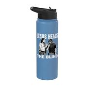 Jesus Heals The Blind Funny Baseball Softball Umpire Stainless Steel Insulated Water Bottle