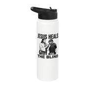 Jesus Heals The Blind Funny Baseball Softball Umpire Stainless Steel Insulated Water Bottle