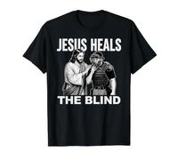 Jesus Heals The Blind Funny Baseball Softball Umpire Value Graphic T-Shirt, Men, Black, M
