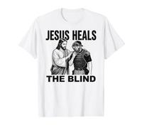 Jesus Heals The Blind Funny Baseball Softball Umpire Value Graphic T-Shirt, Men, White, S