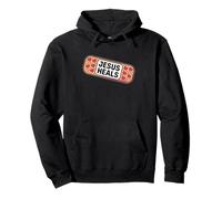 Jesus Heals Uplifting Bandage Faith Believe Hearts Pullover Hoodie