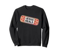 Jesus Heals Uplifting Bandage Faith Believe Hearts Sweatshirt