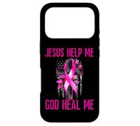 Jesus Help God Heal Me Breast Cancer Awareness Pink Ribbon Case for iPhone 17 Pro