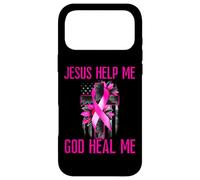 Jesus Help God Heal Me Breast Cancer Awareness Pink Ribbon Case for iPhone 17 Pro Max