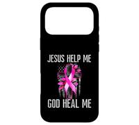 Jesus Help Me God Heal Me Breast Cancer Awareness Pink Cross Case for iPhone 17 Pro Max