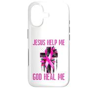 Jesus Help Me God Heal Me Breast Cancer Awareness Pink Flag Case for iPhone 17