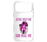 Jesus Help Me God Heal Me Breast Cancer Awareness Pink Flag Case for iPhone 17 Pro Max