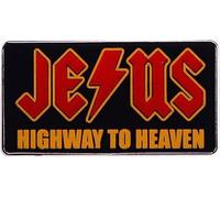 Jesus Highway To Heaven Christ Lightning Cross Christian Catholic God 1.2" Enamel Pin Badge
