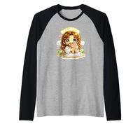 Jesus Holding a Cross Cute Chibi Kawaii Raglan Baseball Tee