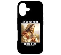 Jesus Holding a Hedgehog Design - 1 Corinthians 16 14 Case for iPhone 17