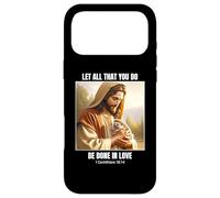 Jesus Holding a Hedgehog Design - 1 Corinthians 16 14 Case for iPhone 17 Pro Max