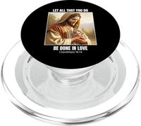 Jesus Holding a Hedgehog Design - 1 Corinthians 16 14 PopSockets PopGrip for MagSafe