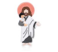 Jesus Holding Child Patch, Christian Faith Embroidered Iron On or Sew On Patch, 2.8"x1.5" for Bible Cover, Backpack, Hoodie, Hat, Vest or Jacket, Inspirational Religious Gift for Moms, Dads, Believers