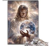 Jesus Holding The Earth 1000 Piece Jigsaw Puzzles for Adults, Help The Brain Exercise Addictive Toys to Cultivate Patience Perfect Decoration (size 26x38cm)