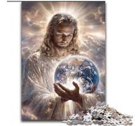 Jesus Holding The Earth 1000 Piece Jigsaw Puzzles for Teenagers, Decompressing Intellectual Educational Toy Educational Game for Birthday, Chrismas (26x38cm)