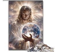 Jesus Holding The Earth 1000 Piece Jigsaw Puzzles for Teenagers Gifts, Classic Educational Games Beautiful Decoration (50x75cm)