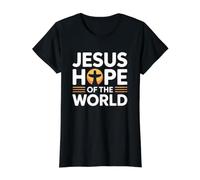 Jesus Hope of The World Value Graphic T-Shirt, Women, Black, M
