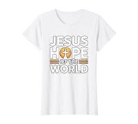 Jesus Hope of The World Value Graphic T-Shirt, Women, White, L