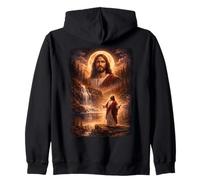 Jesus Howling At Moon Vintage Funny Mystic Zip Hoodie