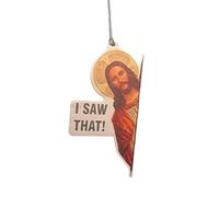 Jesus I Saw That Car Air Freshener, Funny Car Air Freshener, Car Christmas Holiday Accessories, Rearview Mirror Accessory Hanging Car Air Freshener Car Hanging Gift (B)