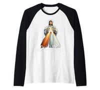 Jesus I Trust In You Divine Mercy Catholic Raglan Baseball Tee
