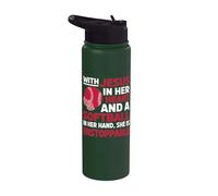 Jesus in Her Heart Softball Funny Pitcher Athleten Stainless Steel Insulated Water Bottle