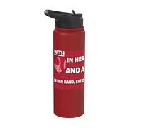 Jesus in Her Heart Softball Funny Pitcher Athleten Stainless Steel Insulated Water Bottle
