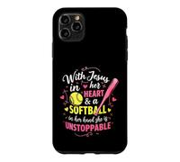 Jesus In Her Heart Softball Hand She Is Unstoppable Pitcher Case for iPhone 11 Pro Max