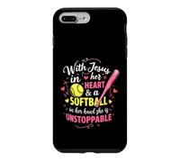 Jesus In Her Heart Softball Hand She Is Unstoppable Pitcher Case for iPhone 7 Plus/8 Plus