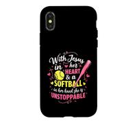 Jesus In Her Heart Softball Hand She Is Unstoppable Pitcher Case for iPhone X/XS