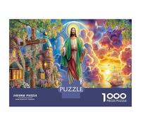 Jesus in Paradise Jigsaw Puzzles 1000 Pieces - Recycled Paper & Brain Training Divine Religious View - for Adults 70x50cm/1000pcs Birthday Gift
