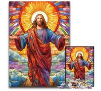 Jesus in The Sky 1000 Piece Jigsaw Puzzle Difficult Puzzles for Adults for Teenagers, Family Game Night, Brain-Challenging Gift Idea 26X38CM/10.23x14.96inch