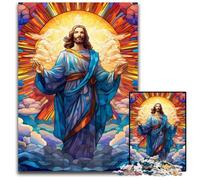 Jesus in The Sky 1000 Piece Jigsaw Puzzles for Adults Wooden Jigsaw Relaxing Entertainment, Home Decor 50x75CM/19.68x29.52inch