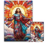 Jesus in The Sky 1000 Pieces Puzzles for Adults Wooden Jigsaw Puzzles for Home Decor, Brain Training 50x75CM/19.68x29.52inch