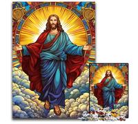 Jesus in The Sky JigsawPuzzle 1000 Pieces for Adults cardboard Jigsaw Puzzles for Adults Ideal DIY Decor & Brain Teaser Gift 26X38CM/10.23x14.96inch