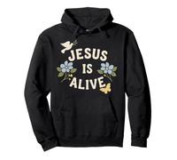 Jesus Is Alive Christian Flower Faith Religious Worship Pullover Hoodie