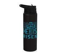 Jesus is Alive He Has Risen Christ Rose from The Dead Easter Stainless Steel Insulated Water Bottle