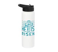 Jesus is Alive He Has Risen Christ Rose from The Dead Easter Stainless Steel Insulated Water Bottle