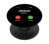 Jesus Is Calling Funny Christian Quote Christianity Believer PopSockets Adhesive PopGrip