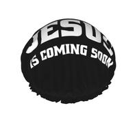 Jesus Is Coming Soon Shower Caps Bath Cap For Women Adjustable Double Layer Hair Protection Spa Salon Shower Hat