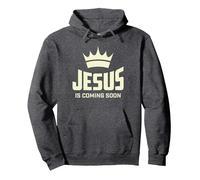 Jesus is coming very soon Bible Prophecy in Revelation Pullover Hoodie, Adult Unisex, Dark Heather Grey, Small