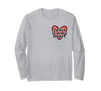 Jesus is in My Heart Cute Doodle Kid Christianity Religious Long Sleeve T-Shirt