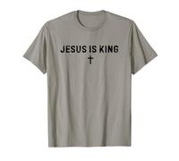 Jesus is King Christian Distressed Cross Crown of Thorns T-Shirt