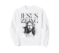 Jesus Is King Christian Portrait Crown Of Thorns Sweatshirt