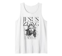 Jesus is King Christian Portrait Crown of Thorns Tank Top