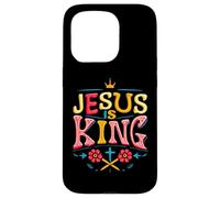 Jesus is King Christian Religious God Faith Bible Verse Case for iPhone 15 Pro